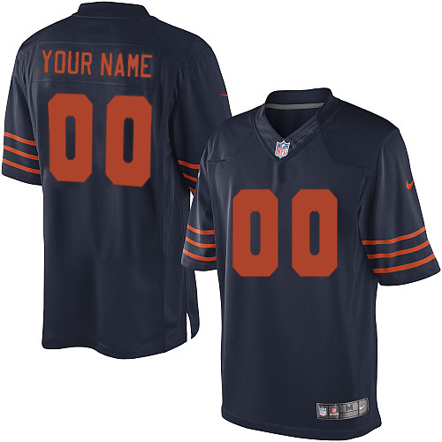 Men's Limited Nike Jersey Navy Blue Alternate - Customized 1940s Throwback NFL Chicago Bears